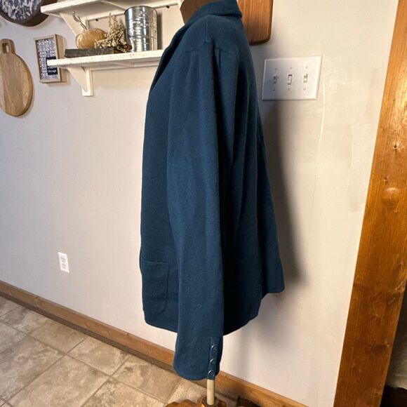 Talbots merino wool knit blazer cardigan size 2XL women’s blue green lagenlook m - Picture 3 of 9